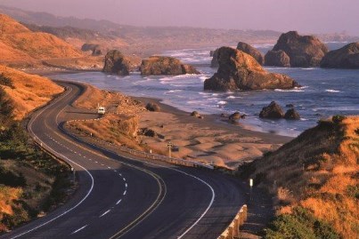 OR, Coast road at sunset